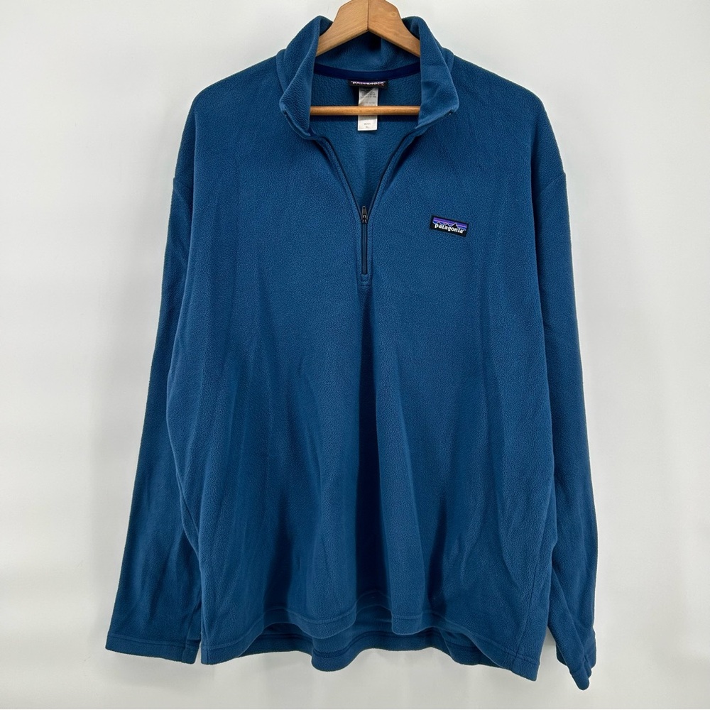 Patagonia Synchilla Fleece Pullover Mens XL Navy 1/4 Zip Sweater Hiking Classic